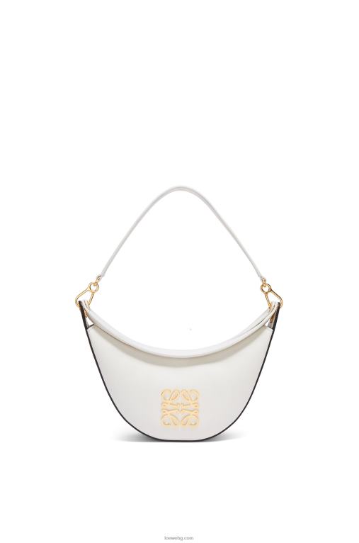 Loewe малка чанта luna от сатенирана телешка кожа F84B8449 Жени меко бяло/естествено
