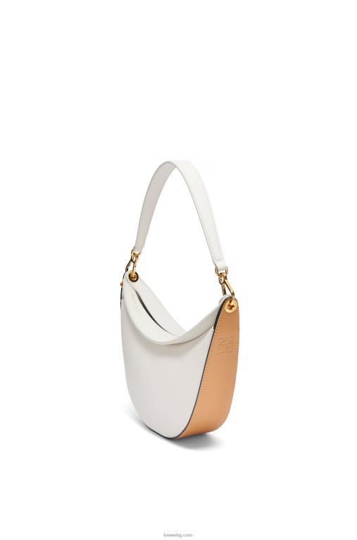Loewe малка чанта luna от сатенирана телешка кожа F84B8449 Жени меко бяло/естествено