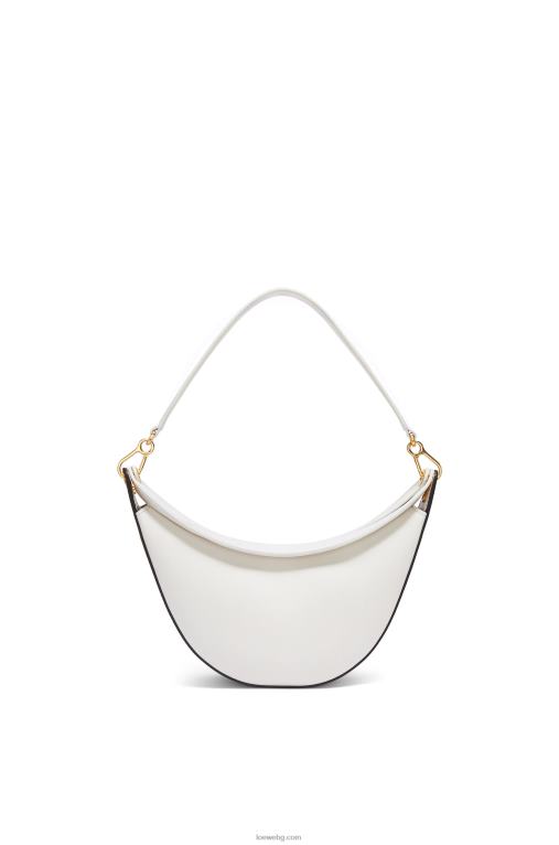 Loewe малка чанта luna от сатенирана телешка кожа F84B8449 Жени меко бяло/естествено