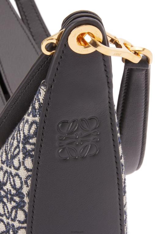 Loewe чанта luna от анаграм жакард и класическа телешка кожа F84B8451 Жени тъмносиньо/черно