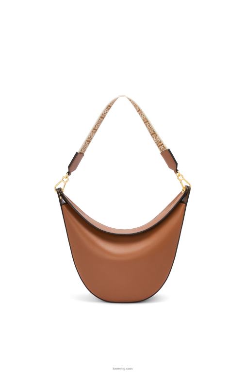 Loewe чанта luna от сатенирана телешка кожа и жакард F84B8453 Жени пекан