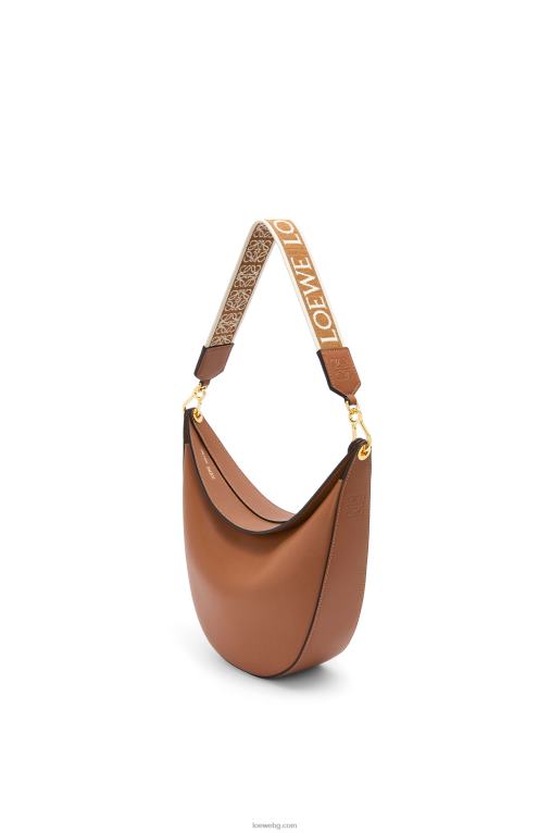 Loewe чанта luna от сатенирана телешка кожа и жакард F84B8453 Жени пекан