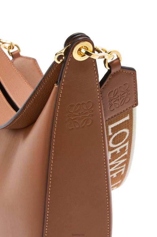 Loewe чанта luna от сатенирана телешка кожа и жакард F84B8453 Жени пекан