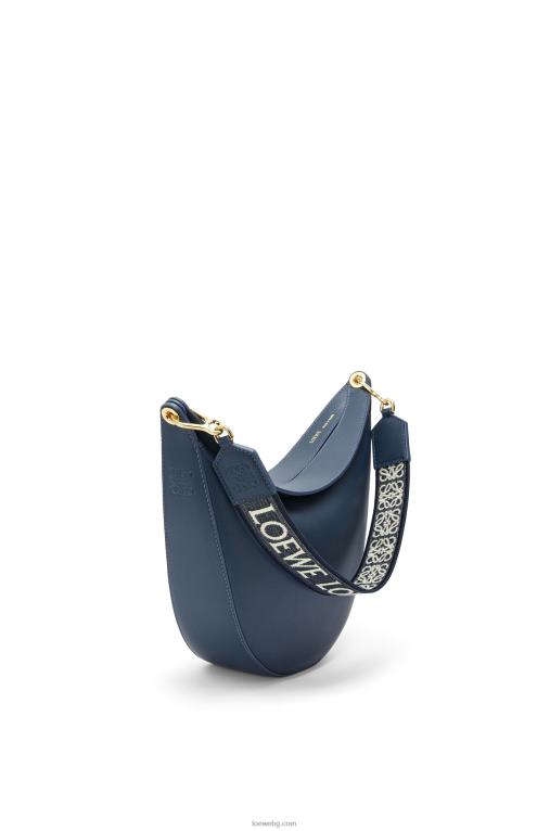 Loewe чанта luna от сатенирана телешка кожа и жакард F84B8483 Жени синьо оникс