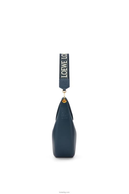 Loewe чанта luna от сатенирана телешка кожа и жакард F84B8483 Жени синьо оникс