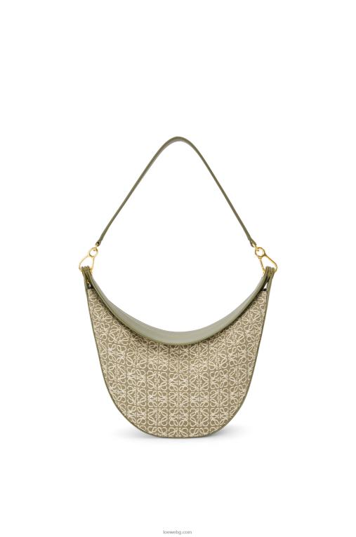Loewe чанта luna от анаграм жакард и класическа телешка кожа F84B8510 Жени зелено/зелено авокадо