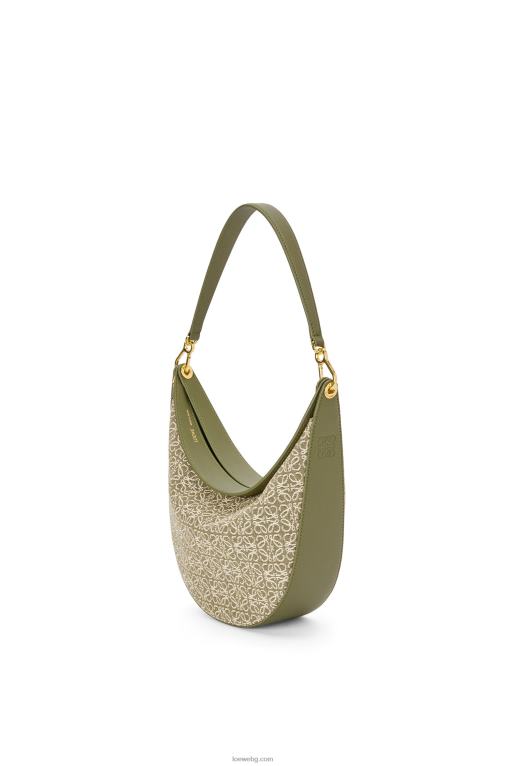 Loewe чанта luna от анаграм жакард и класическа телешка кожа F84B8510 Жени зелено/зелено авокадо