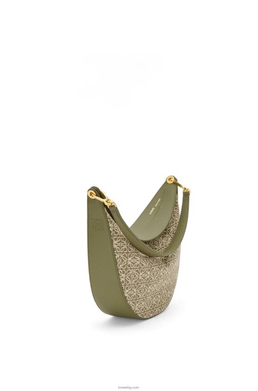 Loewe чанта luna от анаграм жакард и класическа телешка кожа F84B8510 Жени зелено/зелено авокадо