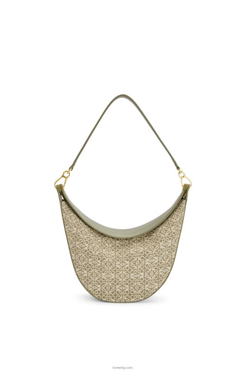 Loewe чанта luna от анаграм жакард и класическа телешка кожа F84B8510 Жени зелено/зелено авокадо