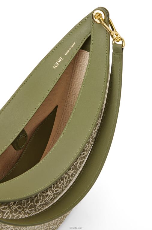 Loewe чанта luna от анаграм жакард и класическа телешка кожа F84B8510 Жени зелено/зелено авокадо