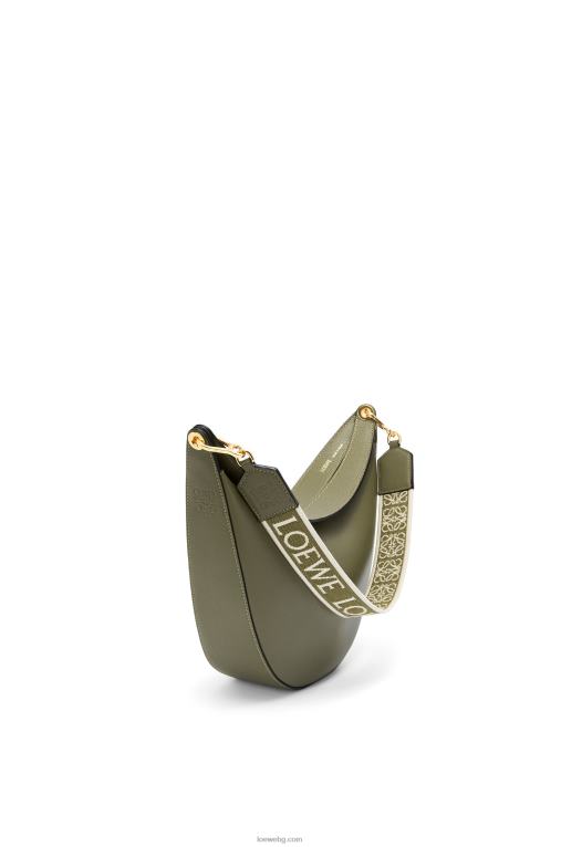 Loewe чанта luna от сатенирана телешка кожа и жакард F84B8511 Жени авокадо зелено