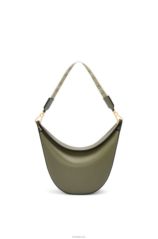Loewe чанта luna от сатенирана телешка кожа и жакард F84B8511 Жени авокадо зелено
