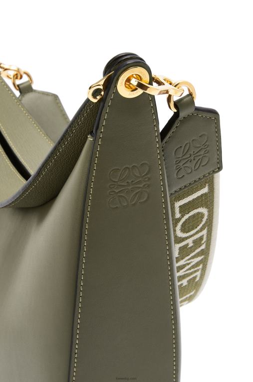Loewe чанта luna от сатенирана телешка кожа и жакард F84B8511 Жени авокадо зелено