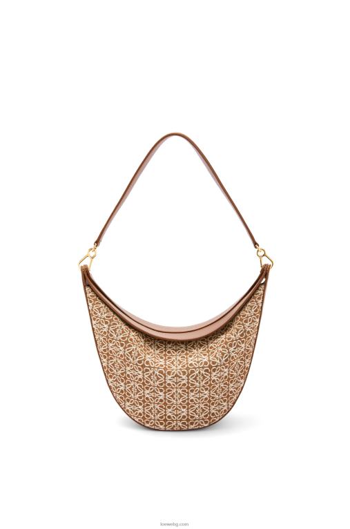 Loewe чанта luna от анаграм жакард и класическа телешка кожа F84B8512 Жени тен/пекан