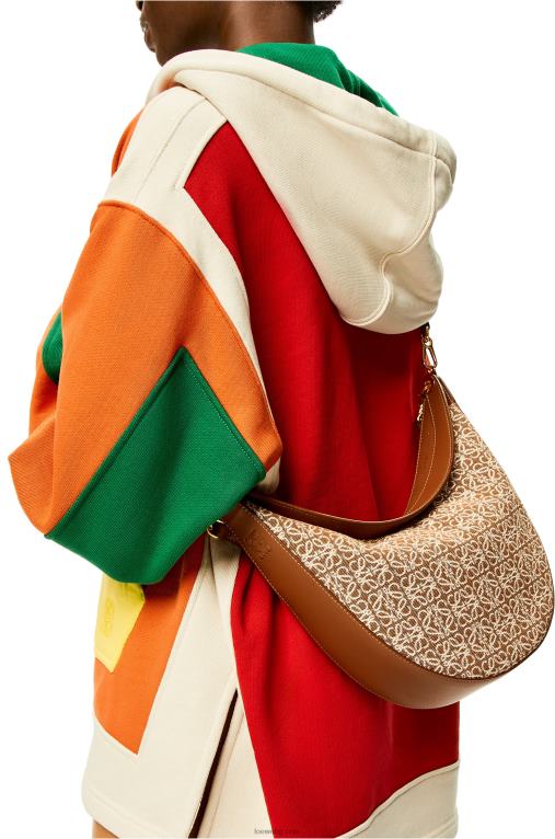 Loewe чанта luna от анаграм жакард и класическа телешка кожа F84B8512 Жени тен/пекан