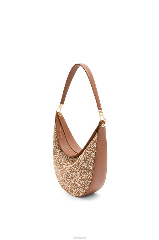 Loewe чанта luna от анаграм жакард и класическа телешка кожа F84B8512 Жени тен/пекан
