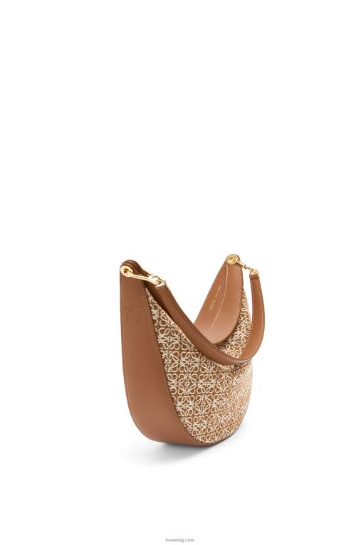 Loewe чанта luna от анаграм жакард и класическа телешка кожа F84B8512 Жени тен/пекан