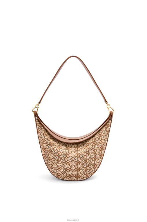 Loewe чанта luna от анаграм жакард и класическа телешка кожа F84B8512 Жени тен/пекан