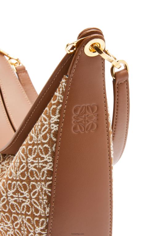 Loewe чанта luna от анаграм жакард и класическа телешка кожа F84B8512 Жени тен/пекан