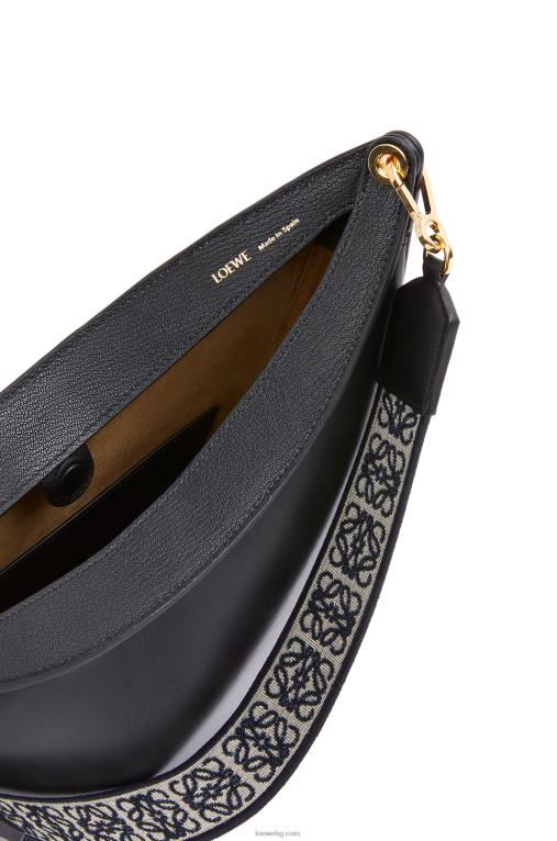 Loewe чанта luna от сатенирана телешка кожа и жакард F84B8521 Жени черен