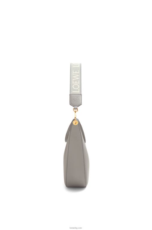 Loewe чанта luna от сатенирана телешка кожа и жакард F84B8533 Жени перлено сиво