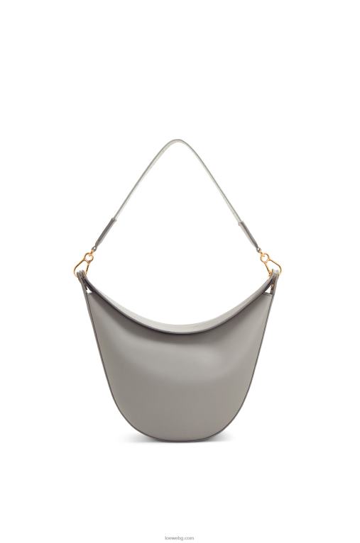 Loewe чанта luna от сатенирана телешка кожа и жакард F84B8533 Жени перлено сиво