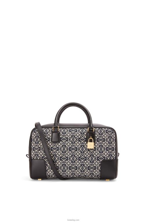 Loewe чанта amazona 28 от анаграм жакард и телешка кожа F84B8168 Жени тъмносиньо/черно