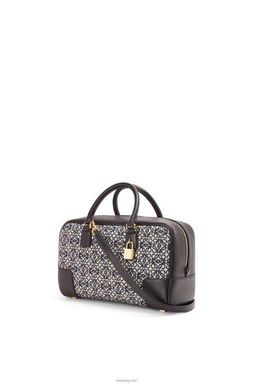 Loewe чанта amazona 28 от анаграм жакард и телешка кожа F84B8168 Жени тъмносиньо/черно