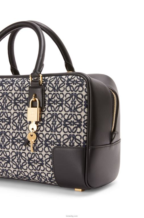 Loewe чанта amazona 28 от анаграм жакард и телешка кожа F84B8168 Жени тъмносиньо/черно