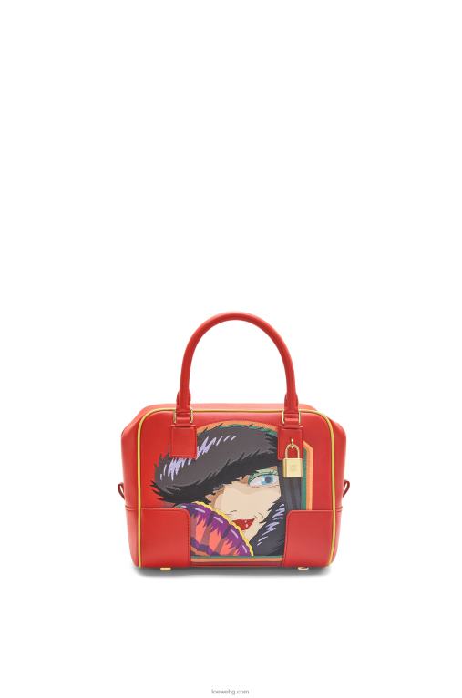 Loewe чанта witch of the waste Amazona 19 от телешка кожа напа F84B8193 Жени червен