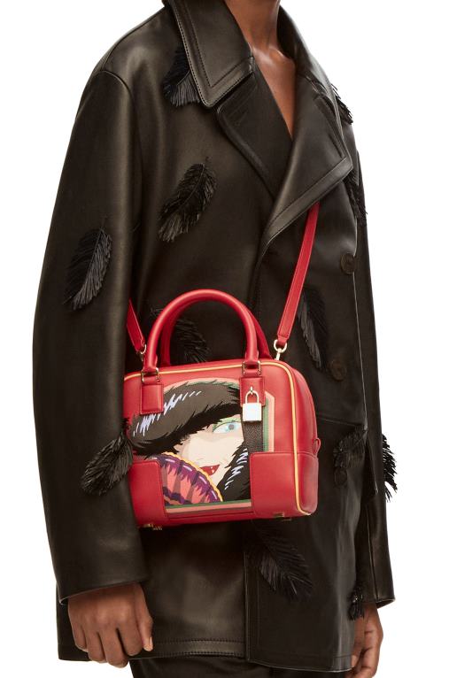 Loewe чанта witch of the waste Amazona 19 от телешка кожа напа F84B8193 Жени червен
