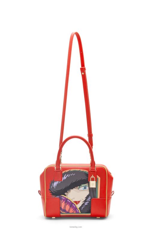 Loewe чанта witch of the waste Amazona 19 от телешка кожа напа F84B8193 Жени червен