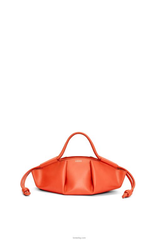 Loewe малка пасео чанта от лъскава телешка кожа напа F84B8349 Жени изгрев оранжево