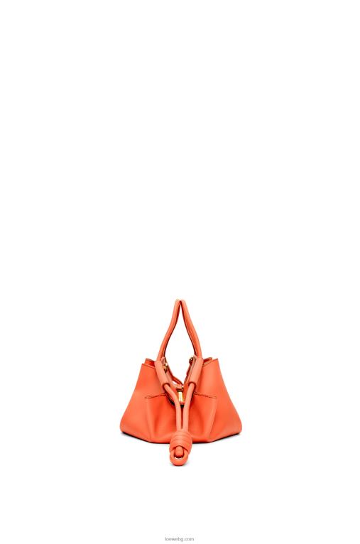 Loewe малка пасео чанта от лъскава телешка кожа напа F84B8349 Жени изгрев оранжево