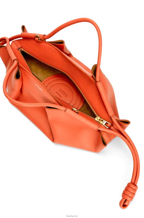Loewe малка пасео чанта от лъскава телешка кожа напа F84B8349 Жени изгрев оранжево