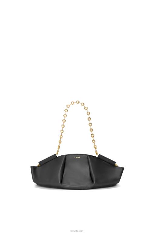 Loewe малка пасео чанта от лъскава телешка кожа напа с верижка F84B8402 Жени черен