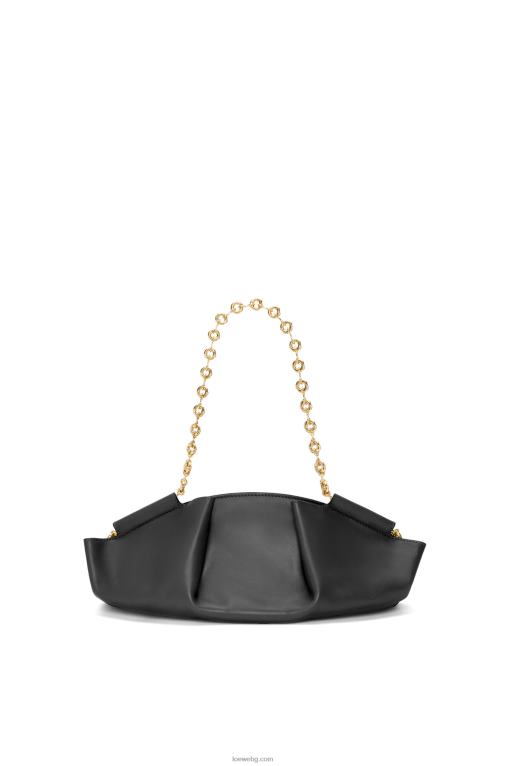 Loewe малка пасео чанта от лъскава телешка кожа напа с верижка F84B8402 Жени черен
