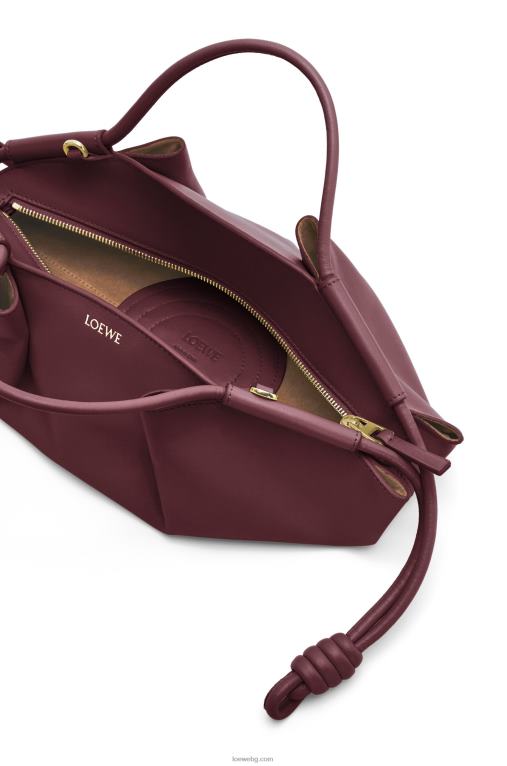 Loewe малка пасео чанта от лъскава телешка кожа напа F84B8414 Жени бордо