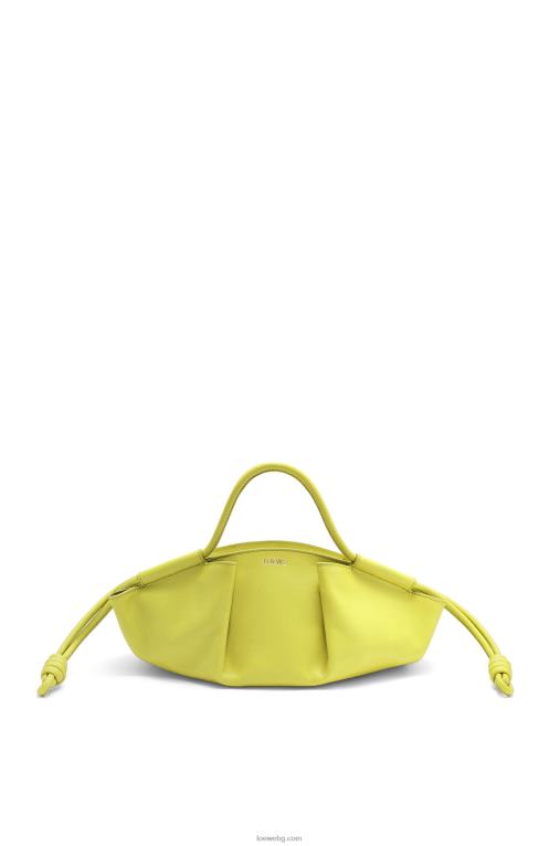 Loewe малка пасео чанта от лъскава телешка кожа напа F84B8419 Жени лайм жълто
