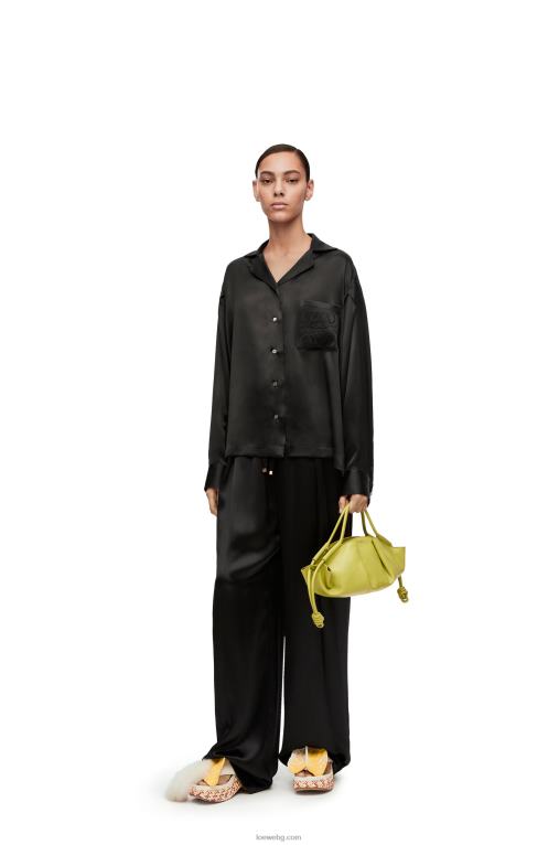 Loewe малка пасео чанта от лъскава телешка кожа напа F84B8419 Жени лайм жълто