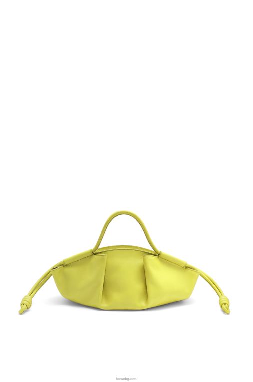 Loewe малка пасео чанта от лъскава телешка кожа напа F84B8419 Жени лайм жълто
