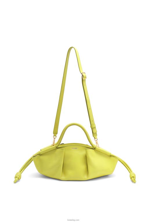 Loewe малка пасео чанта от лъскава телешка кожа напа F84B8419 Жени лайм жълто
