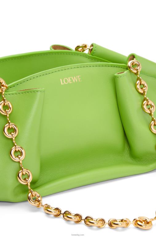 Loewe малка пасео чанта от лъскава телешка кожа напа с верижка F84B8422 Жени ябълково зелено