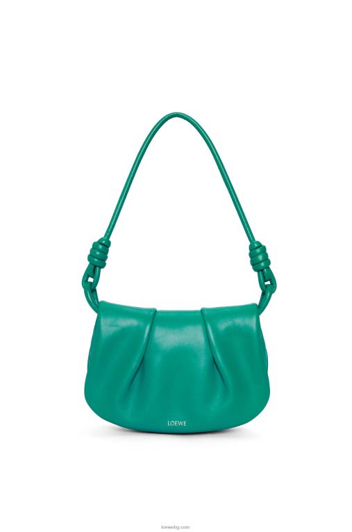 Loewe чанта paseo от лъскава телешка кожа от напа F84B8338 Жени изумрудено зелено