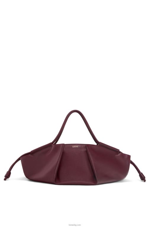 Loewe xl чанта paseo от лъскава телешка кожа напа F84B8415 Жени бордо