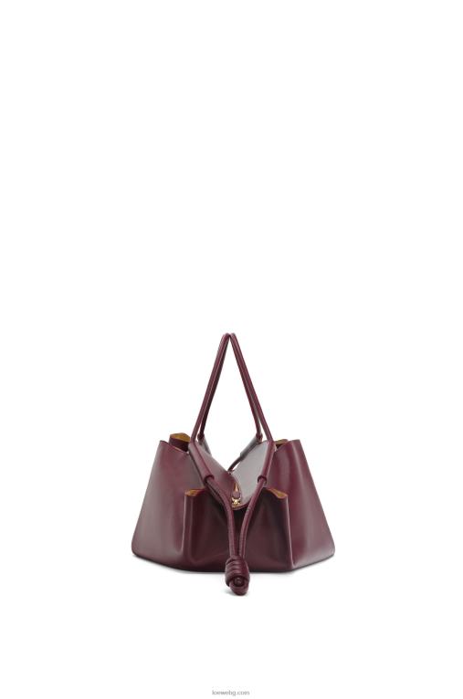 Loewe xl чанта paseo от лъскава телешка кожа напа F84B8415 Жени бордо
