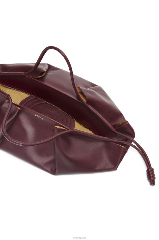 Loewe xl чанта paseo от лъскава телешка кожа напа F84B8415 Жени бордо