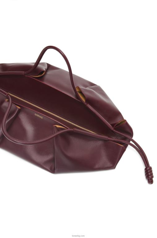 Loewe xl чанта paseo от лъскава телешка кожа напа F84B8415 Жени бордо