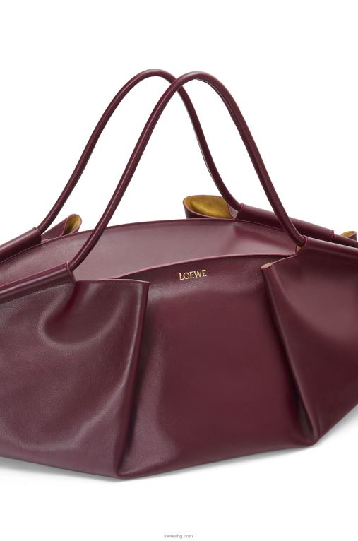 Loewe xl чанта paseo от лъскава телешка кожа напа F84B8415 Жени бордо