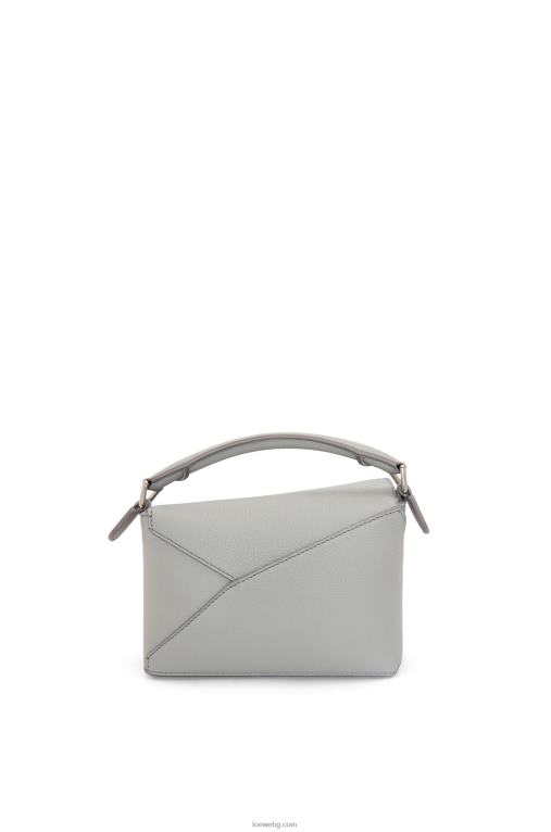 Loewe мини чанта за пъзел от мека зърнеста телешка кожа F84B8198 Жени перлено сиво